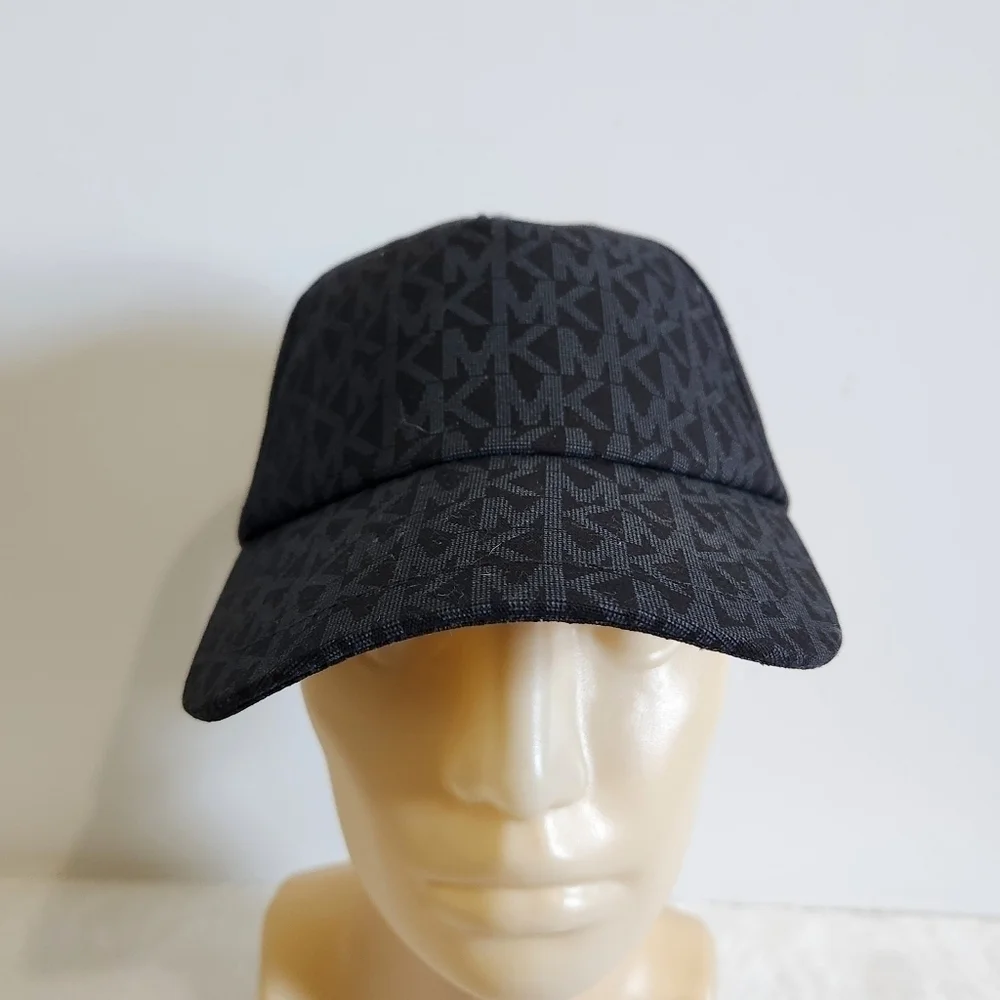 Michael Kors MK Black Allover Trademark Logo Baseball Hat Cap Unisex